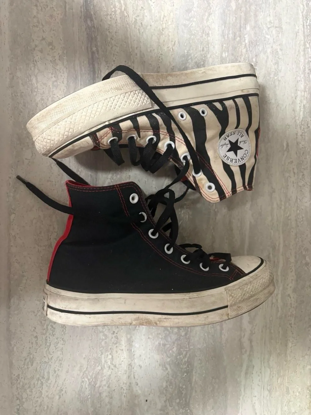 Converse High Top Sneakers - Red & Black